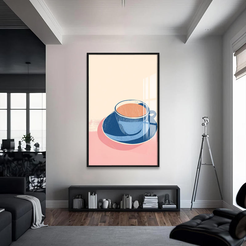 Espresso Cam Tablo – Siyah Çerçeveli Cam Tablo