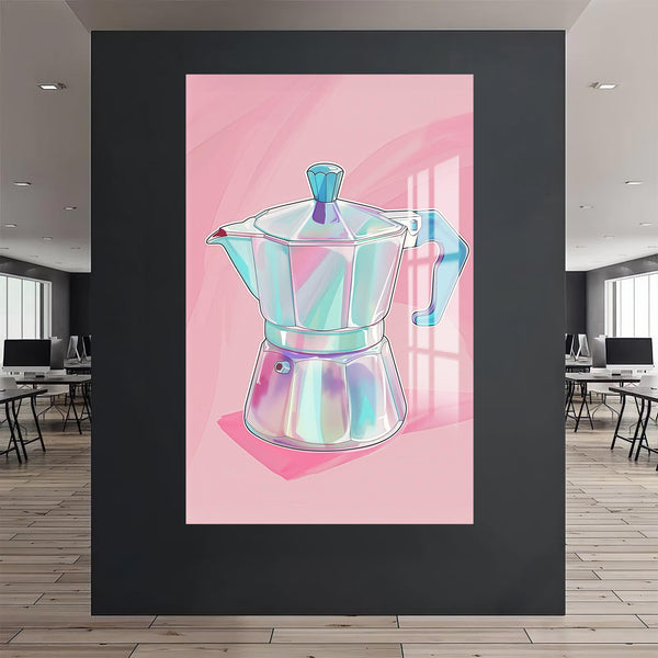 Moka Pot Desenli Cam Tablo