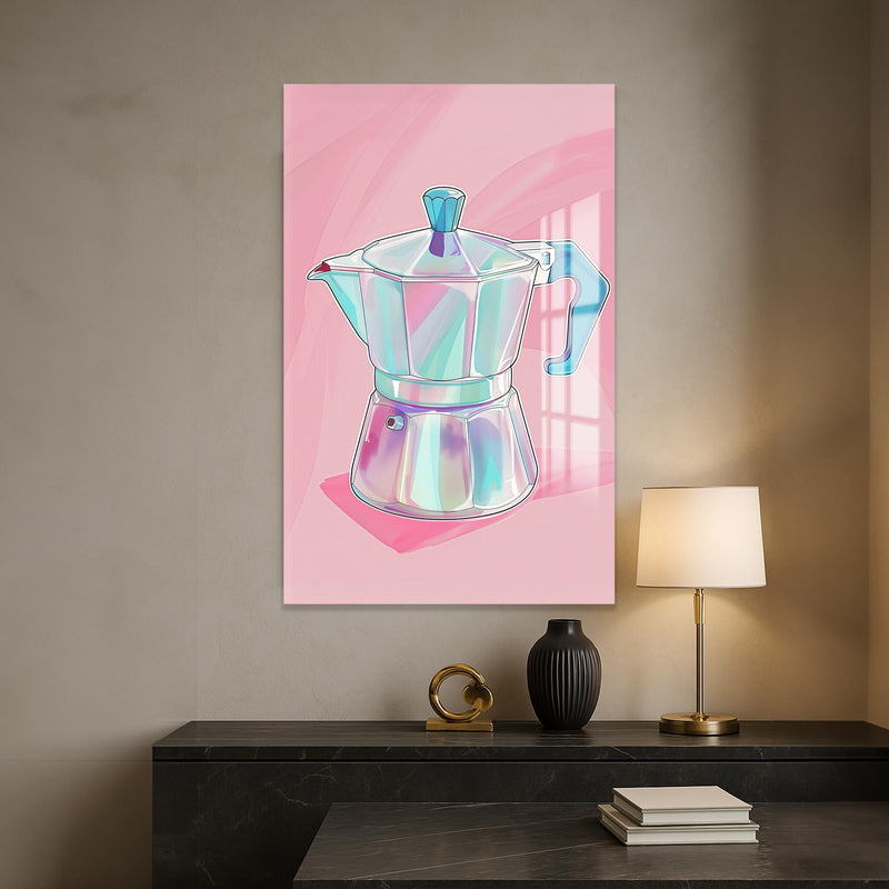 Moka Pot Desenli Cam Tablo – Cam Tablo