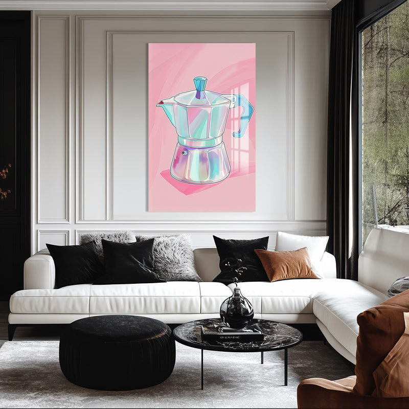 Moka Pot Desenli Cam Tablo – Cam Tablo