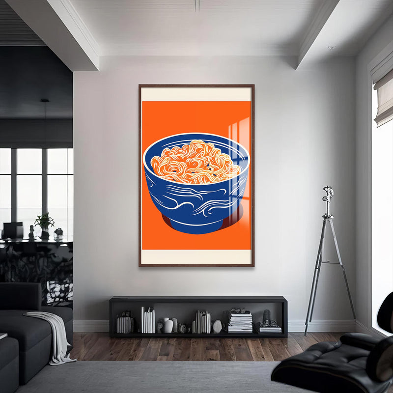 Noodle Cam Tablo – Ceviz Çerçeveli Cam Tablo