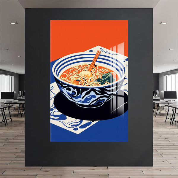 Ramen Desenli Cam Tablo
