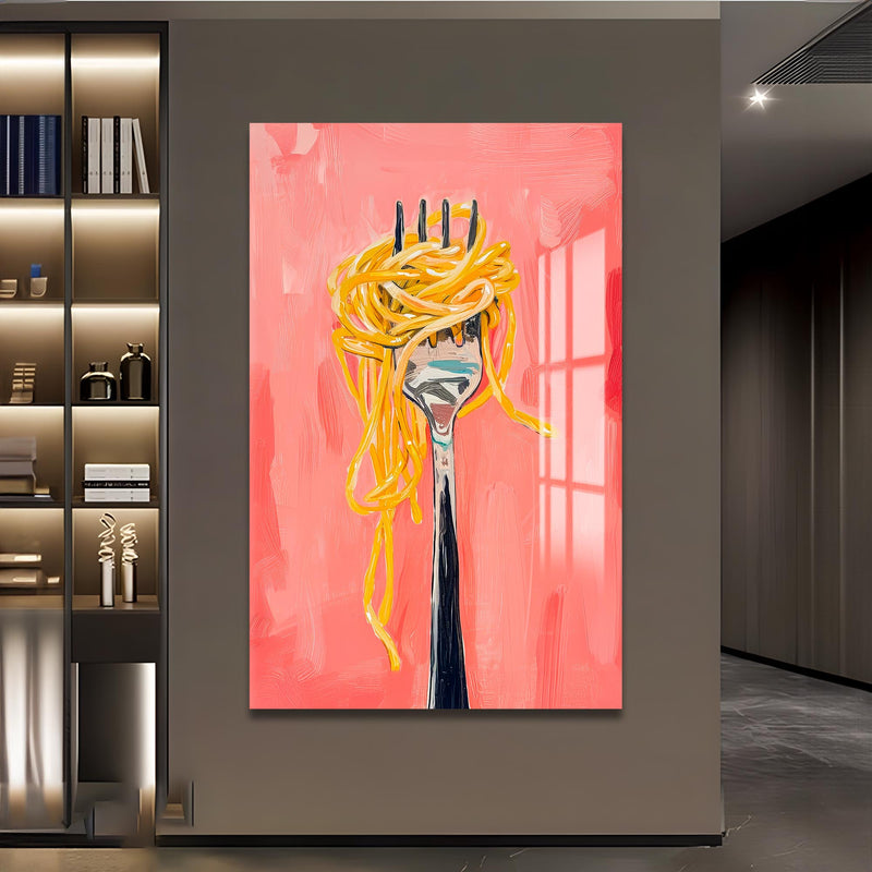 Çatal ve Spagetti Cam Tablo – Cam Tablo