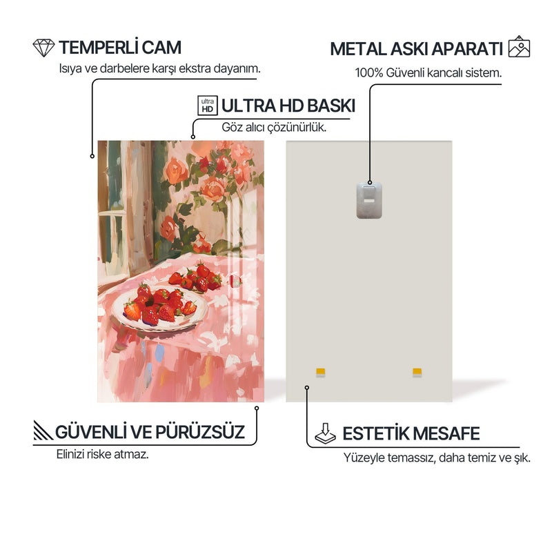 Çilek Tabağı  Cam Tablo – Cam Tablo