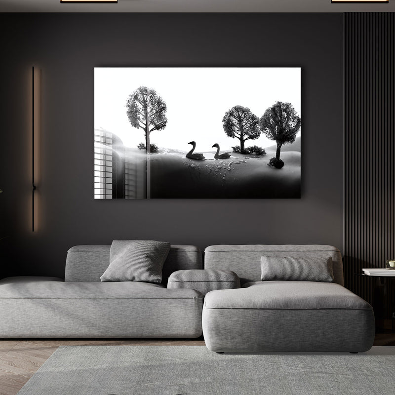 Kuğular Cam Tablo