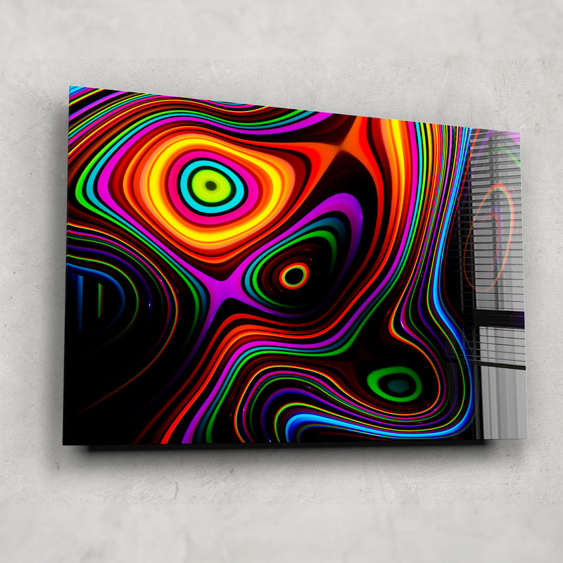 Renkli Soyut Cam Tablo