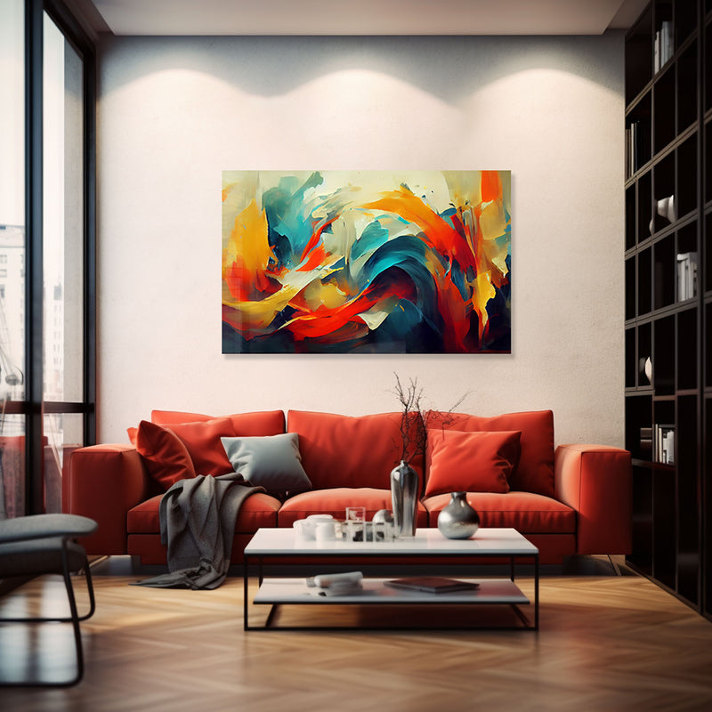 Renkli Soyut Cam Tablo