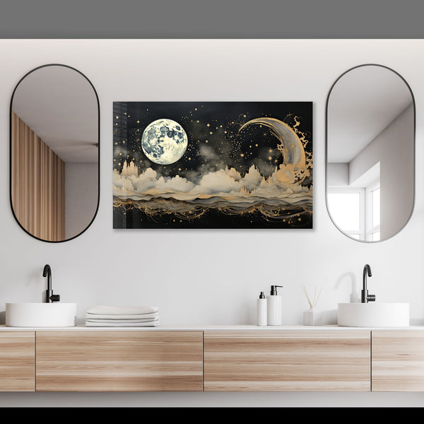 Gece Temalı Cam Tablo