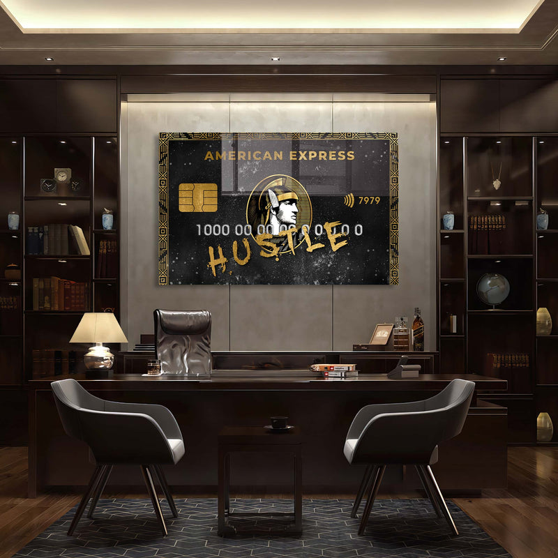 Hustle Kredi Kartı Cam Tablo