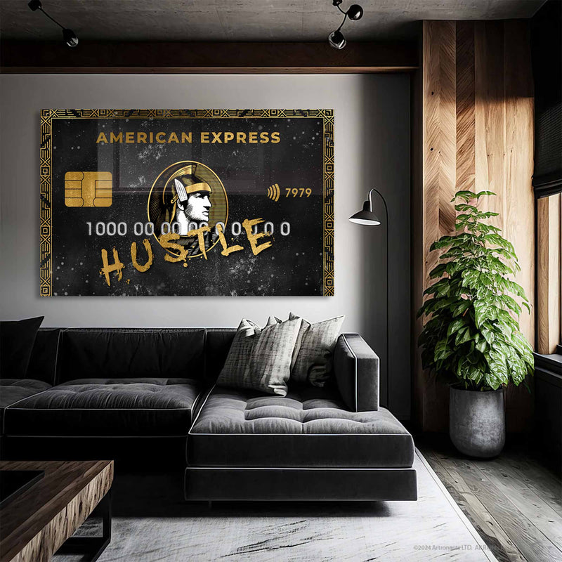 Hustle Kredi Kartı Cam Tablo