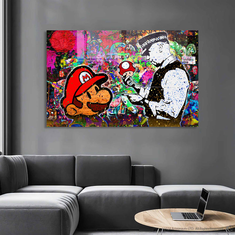 Renkli Super Mario Cam Tablo