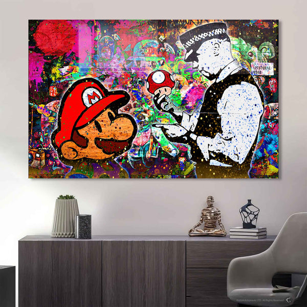 Renkli Super Mario Cam Tablo