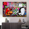 Renkli Super Mario Cam Tablo