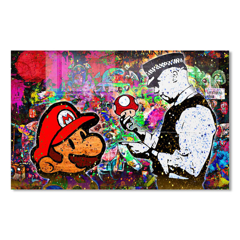 Renkli Super Mario Cam Tablo