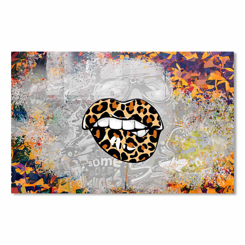 Leopar Dudak Cam Tablo