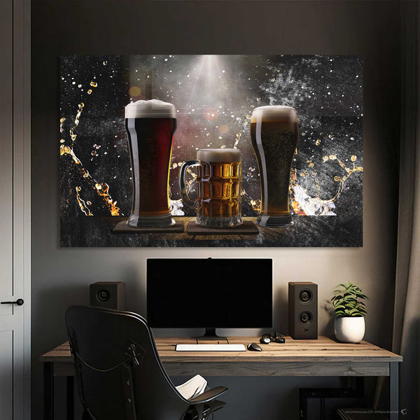 Bira Bardakları Cam Tablo