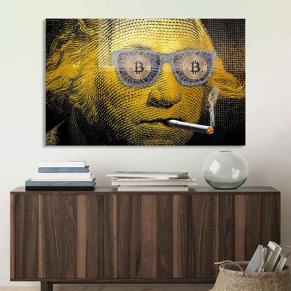 Bitcoin Gözlük Cam Tablo
