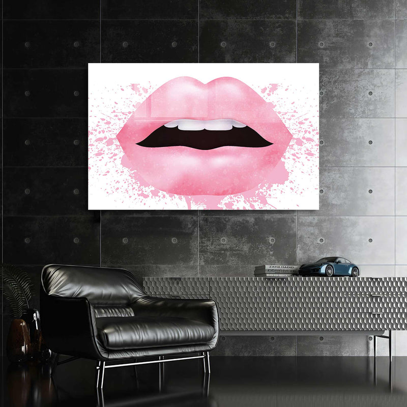 Pembe Dudak Cam Tablo