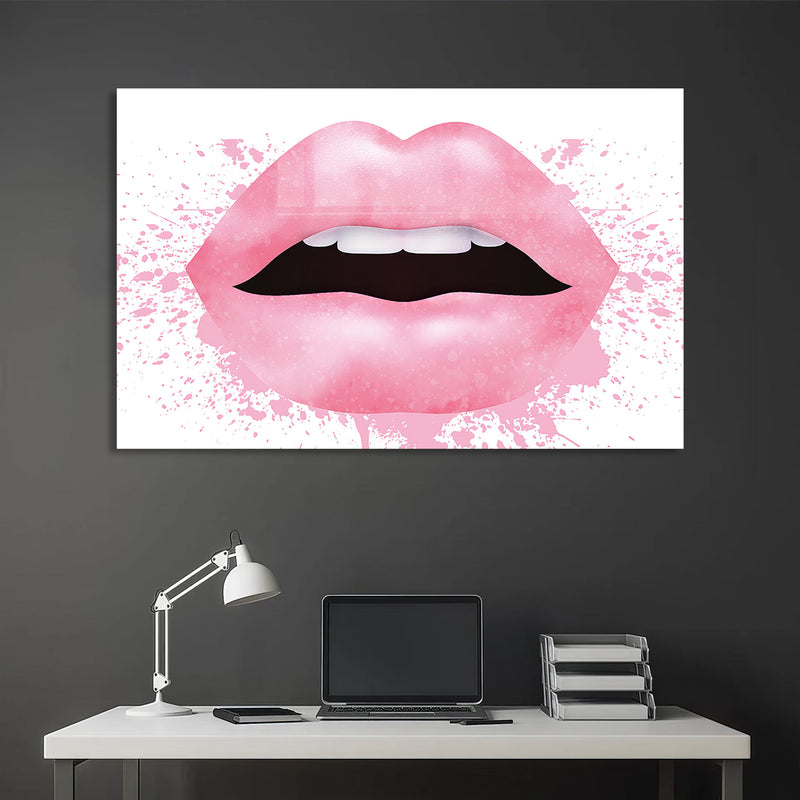 Pembe Dudak Cam Tablo