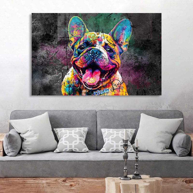 Renkli Köpek Cam Tablo