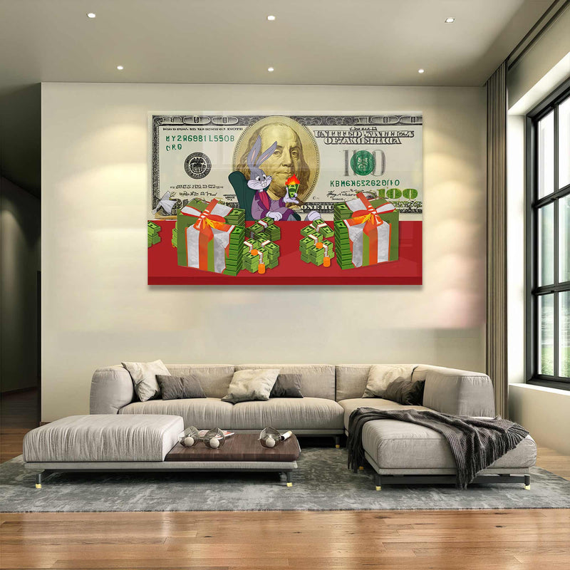 Bugs Bunny Dolar Cam Tablo – Cam Tablo