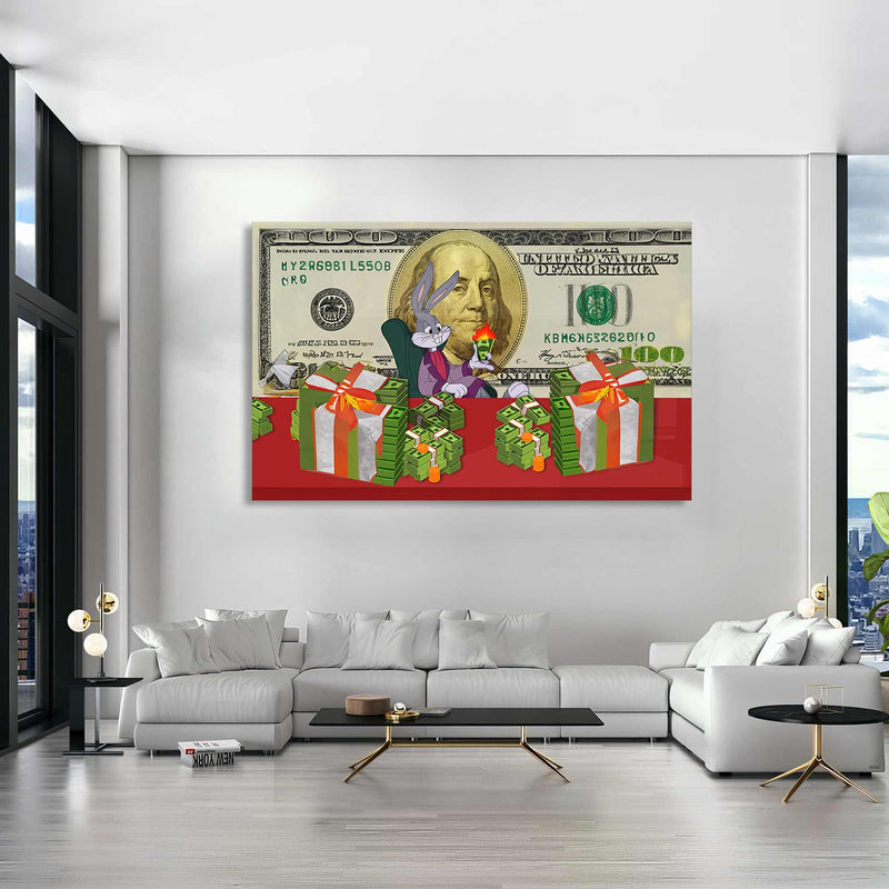 Bugs Bunny Dolar Cam Tablo – Cam Tablo