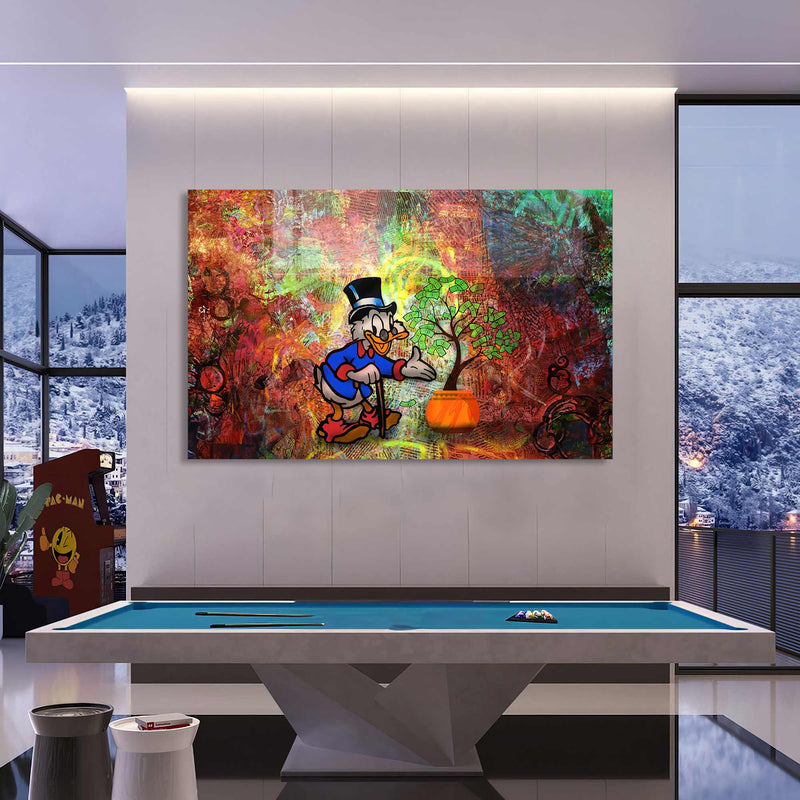 Yaşlı Donald Duck Cam Tablo