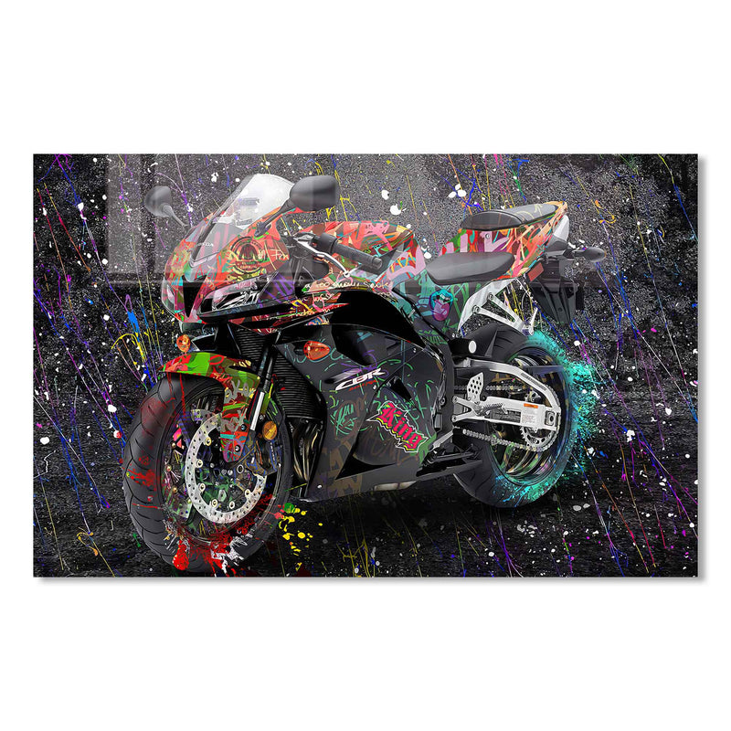Renkli Motosiklet Cam Tablo