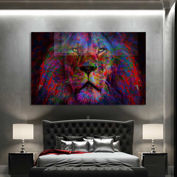 Aslan Portresi Cam Tablo