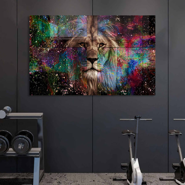 Aslan Portresi Cam Tablo