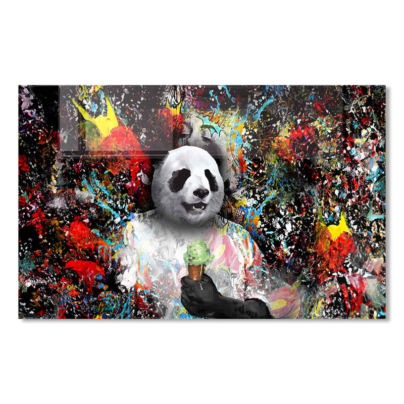 Dondurmalı Panda Cam Tablo – Cam Tablo