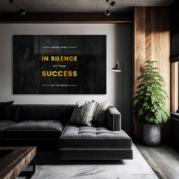 Word Hard In Silence Cam Tablo
