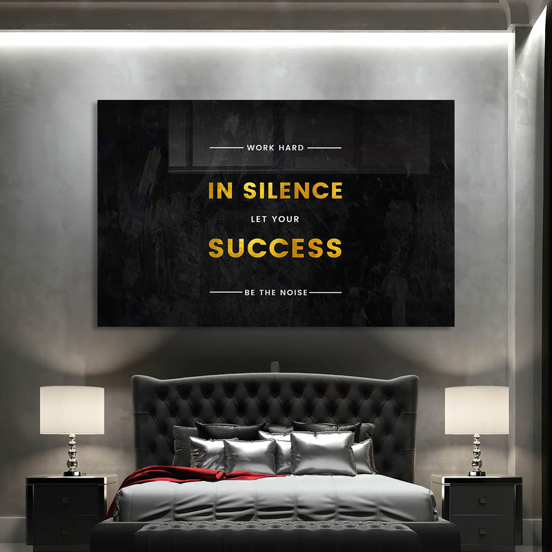 Word Hard In Silence Cam Tablo