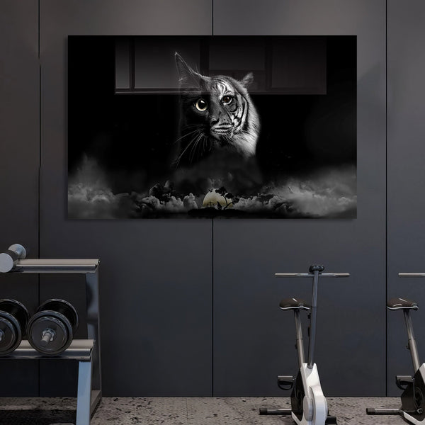 Kedi ve Kaplan Cam Tablo