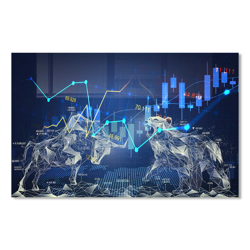 Kripto Piyasası Temalı Cam Tablo