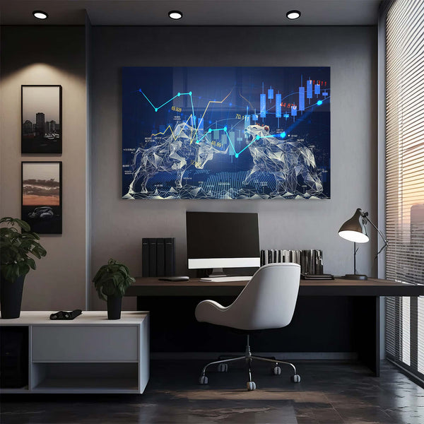 Kripto Piyasası Temalı Cam Tablo
