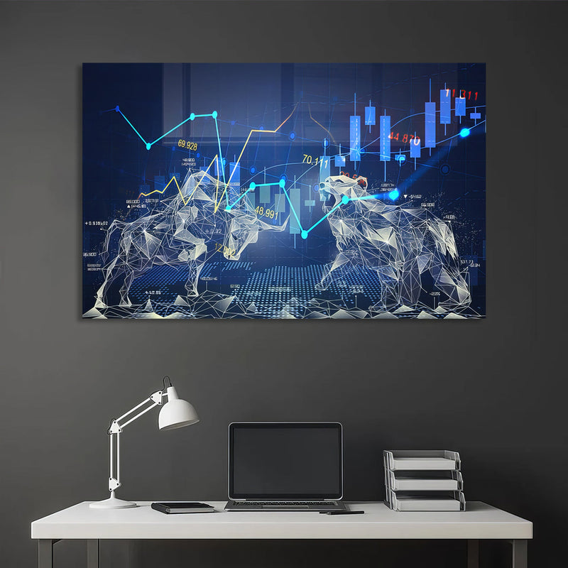 Kripto Piyasası Temalı Cam Tablo