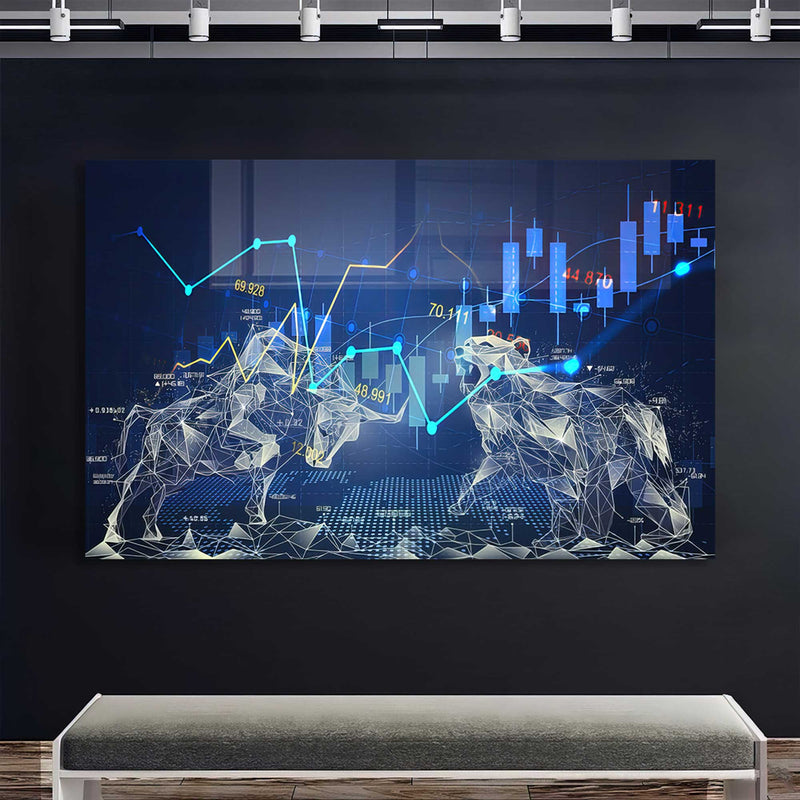 Kripto Piyasası Temalı Cam Tablo