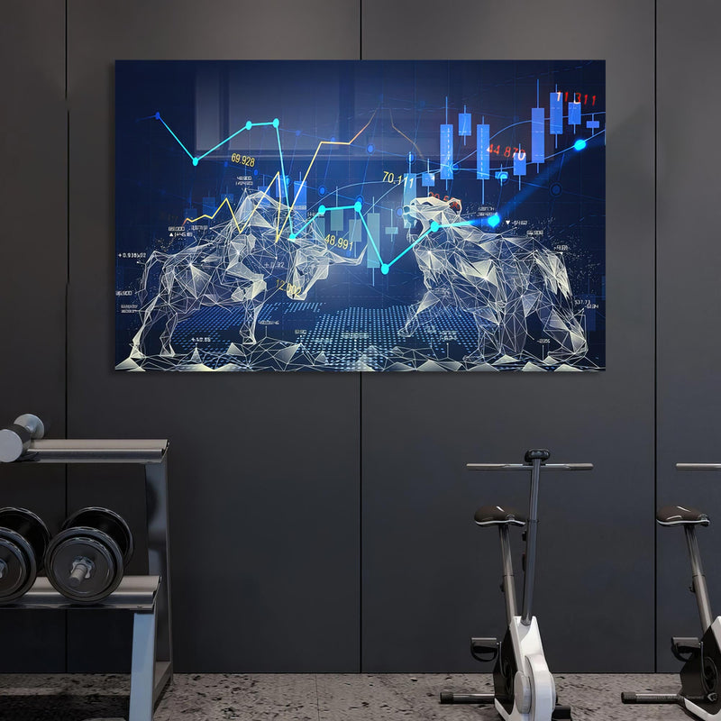 Kripto Piyasası Temalı Cam Tablo
