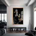 Light & Denial Cam Tablo – Altın Çerçeveli Cam Tablo