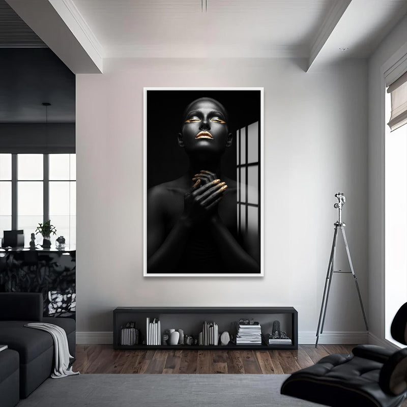 Trace of Light Cam Tablo – Beyaz Çerçeveli Cam Tablo