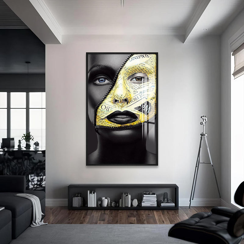 Deep Glow Cam Tablo – Siyah Çerçeveli Cam Tablo