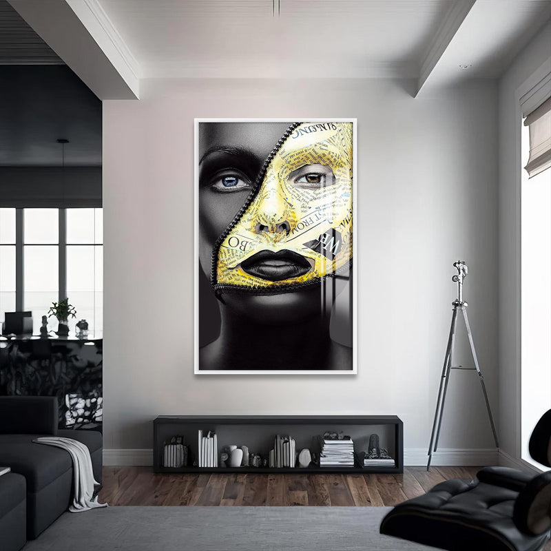 Deep Glow Cam Tablo – Beyaz Çerçeveli Cam Tablo