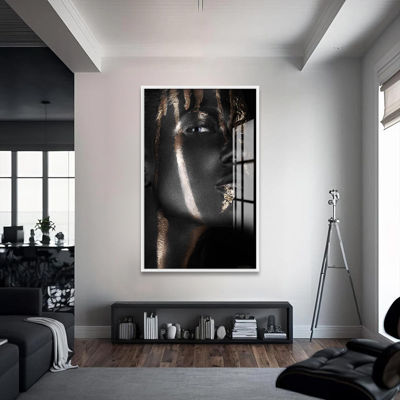 Darkened Allure Cam Tablo – Beyaz Çerçeveli Cam Tablo