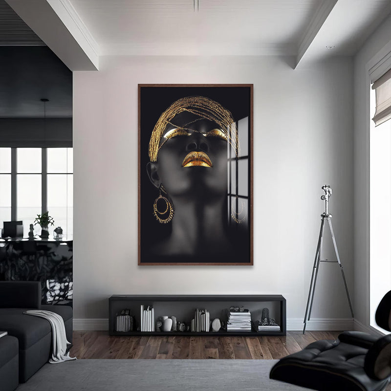 Light’s Shadow Cam Tablo – Ceviz Çerçeveli Cam Tablo