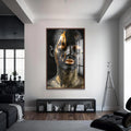 Eyes of Gold Cam Tablo – Ceviz Çerçeveli Cam Tablo