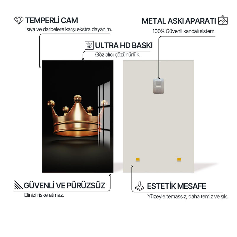 Crown in Gold Cam Tablo – Cam Tablo