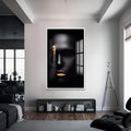 Gilded Veil Cam Tablo – Beyaz Çerçeveli Cam Tablo