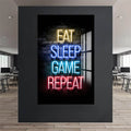 Eat Sleep Game  Renkli Cam Tablo – Cam Tablo