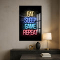 Eat Sleep Game  Renkli Cam Tablo – Cam Tablo